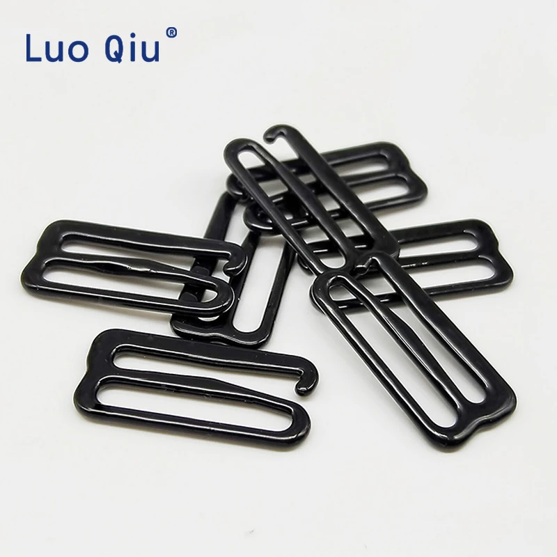 Luo Qiu 20 шт./лот 20 мм Окрашенный черный Тип 9 металлический стержень пряжки-зажимы для нижнего белья аксессуары для регулировки DIY Высокое качество зажимы