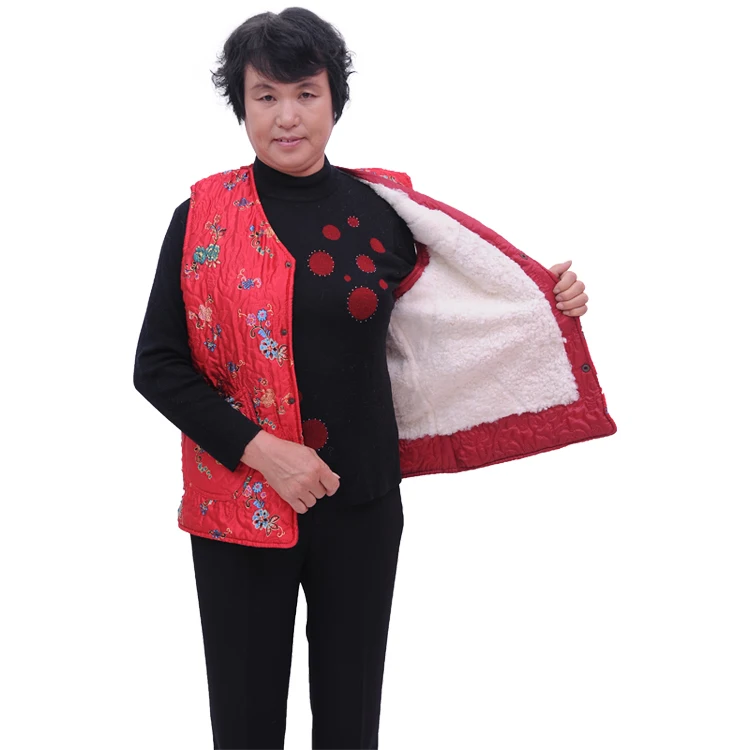 red berber fleece Цельный женский меховой жилет из овчины, длинный шерстяной жилет из натурального меха, зимний жилет - Цвет: red berber fleece