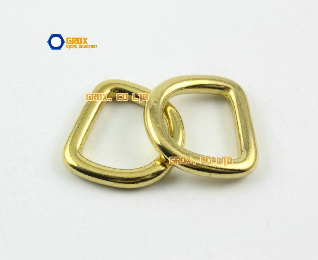 12 шт. 16 мм твердое Латунное D-образное кольцо для сумочки сумки ремешок Dee Ring |