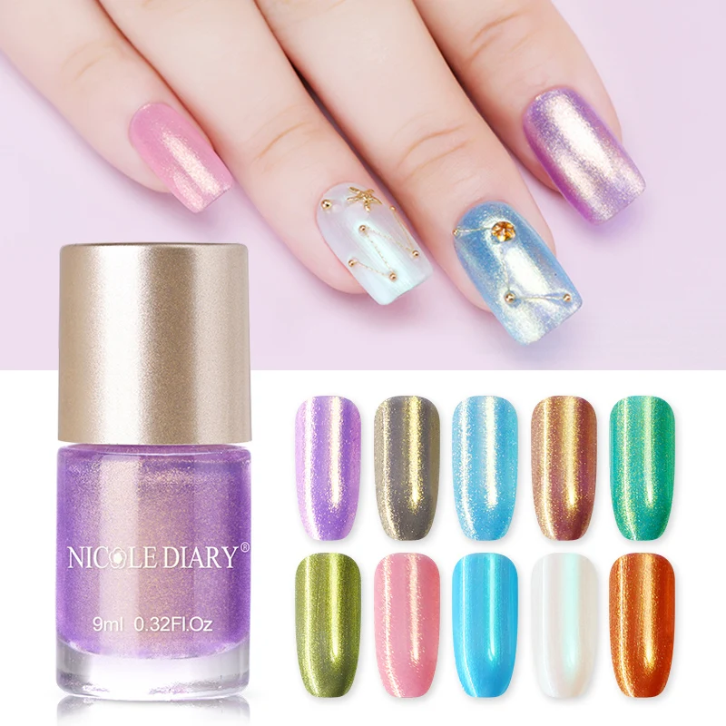 NICOLE DIARY 9ml Water Based Nail Polish Pearl Art varnish Varnish 10 Colors | Красота и здоровье