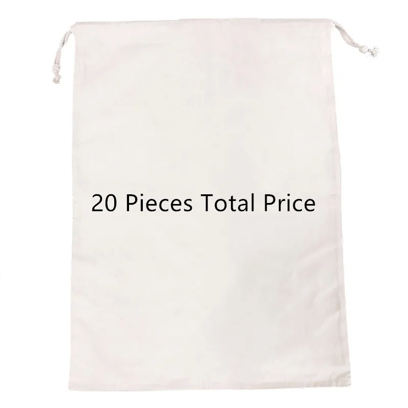 20 Pieces Total 100 шт/партия пустые мешки Санта 50 см x 70 см персонализированные рождественские мешок Санта-Клауса шнурок подарочная сумка праздничные вечерние принадлежности - Цвет: 20 Pieces Total
