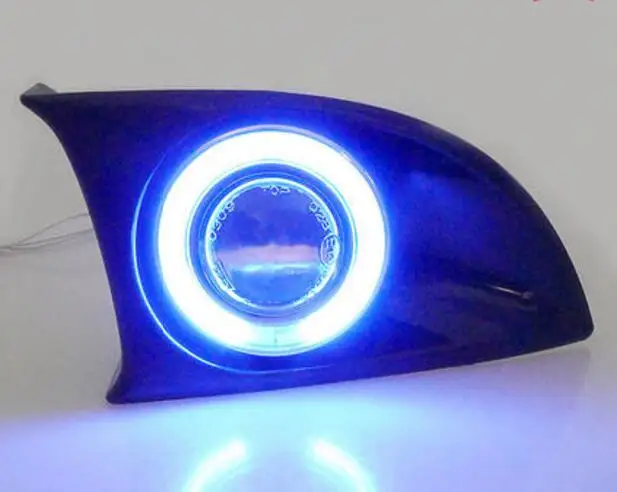 

eOsuns Innovative CCFL angel eye led daytime running light DRL + halo Fog Light + Projector Lens for honda fit jazz 2005-2007