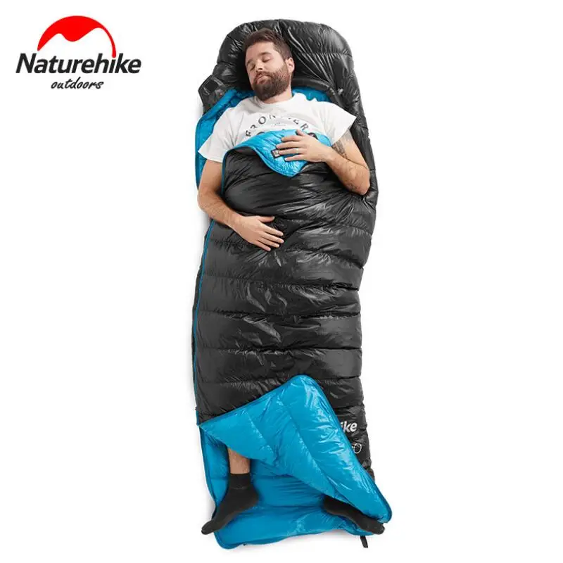 Naturehike конверт белый гусиный пух спальный мешок зимний теплый Сверхлегкий Открытый Кемпинг Туризм спальные мешки для взрослых NH18C400-D