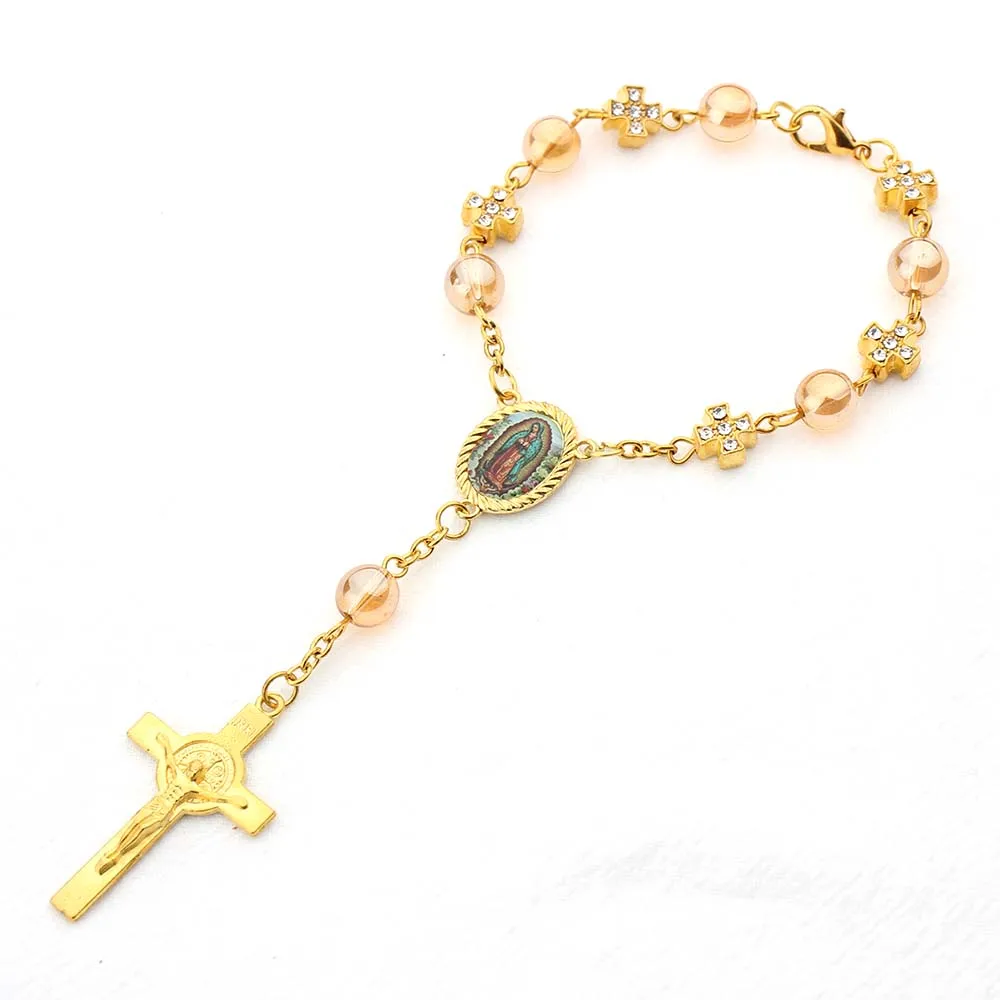 

10 pcs Christian Cross Bracelet Crucifix Jesus Christian Women Men children Cross Bracelets for Gold Bracelet Gift wholes