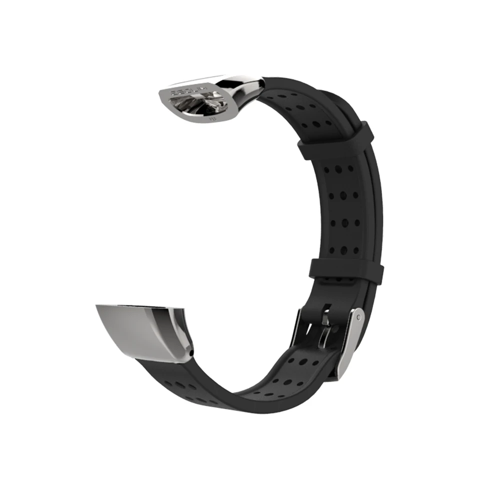 Silver Black Mijobs ТПУ ремешок для huawei Sport Band 2 pro B29 B19 Смарт часы Браслет замена ремешок для huawei часы силиконовый браслет - Цвет: Silver Black
