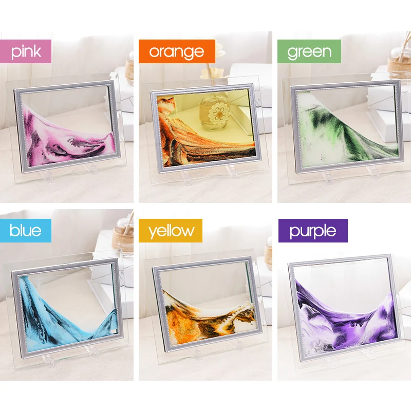 Рамка с жидким песком пейзаж картина движущаяся стеклянная рамка сменная фото