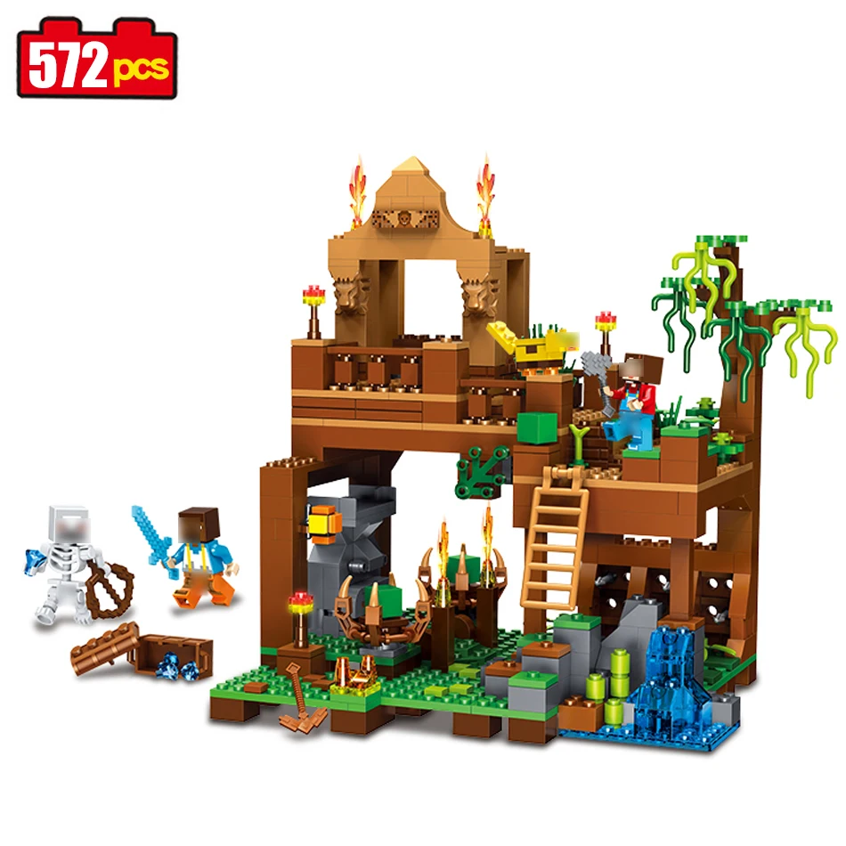 Qunlong 572 шт Minecraft Скелет фигурки строительные блоки Совместимые legoed оружие Модель