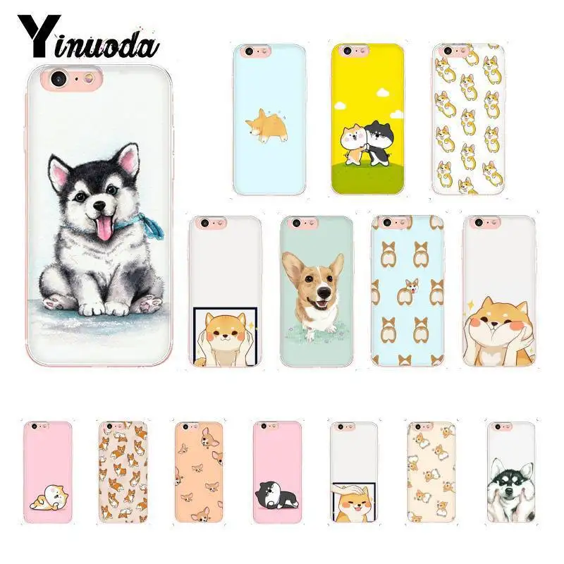 

Yinuoda Cartoon dog short leg keki husky Funny Cute Phone Case for iPhone 8 7 6 6S Plus 5 5S SE XR X XS MAX 10 11 11pro 11promax