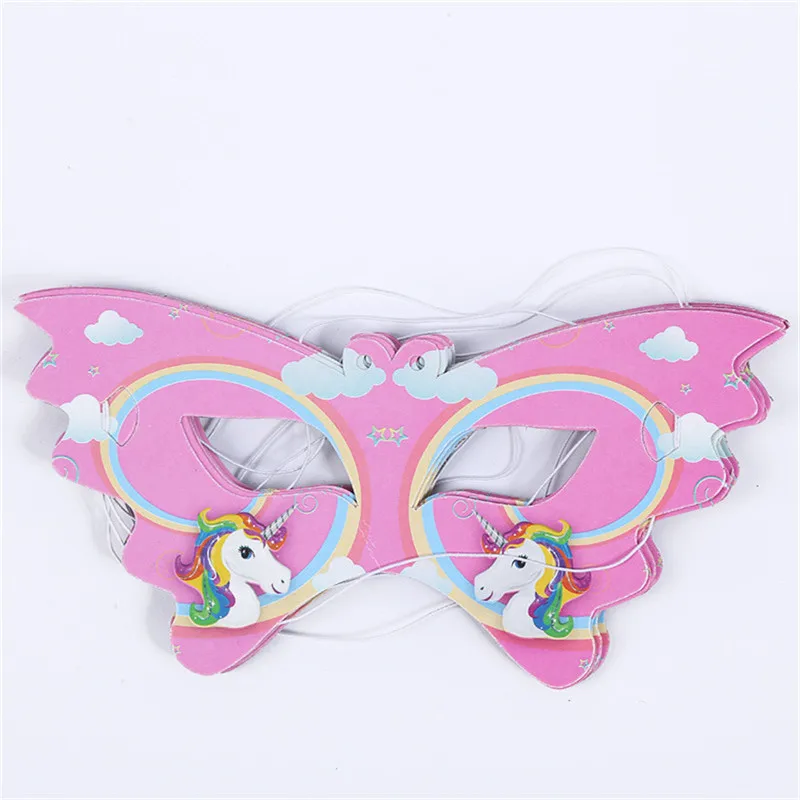 10 PCS Eye Mask Единорог вечерние одноразовые столовая посуда все для праздника Беби Шауэр детский праздник, Подарочная сумка+ шляпа+ скатерть+ бумажная чашка+ коробка для попкорна - Цвет: 10 PCS Eye Mask