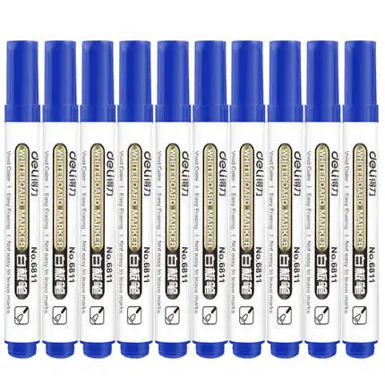 Blue-10pcs 10 шт./кор. для кулинарно-деликатесной продукции 6811 доски Доска для письма маркерами ручка и плавность линий легко стирать цвет: черный, Синий Красный 3 вида цветов - Цвет: Blue-10pcs