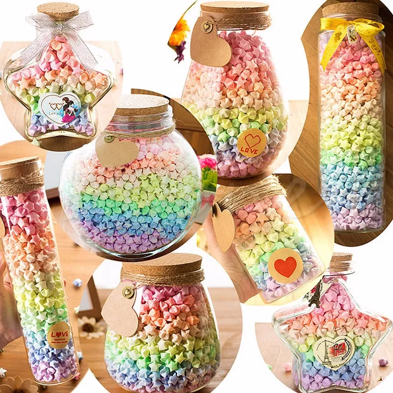 90 Светящиеся в темноте счастливые звезды оригами складные пластиковые полосы