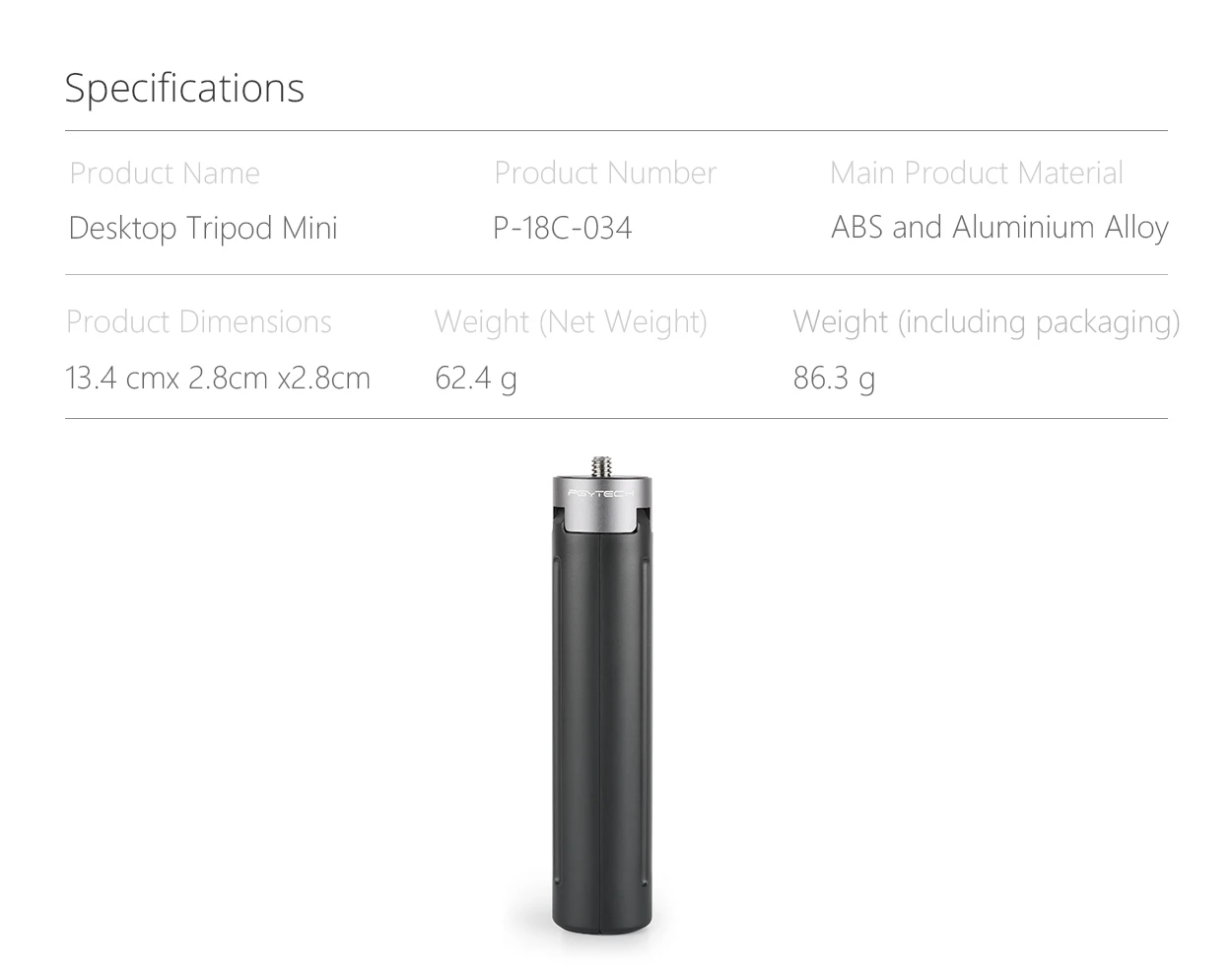PGYTECH штатив с мини ручкой для DJI OSMO Pocket/GoPro/Action camera 1/4 резьбовой порт для расширения