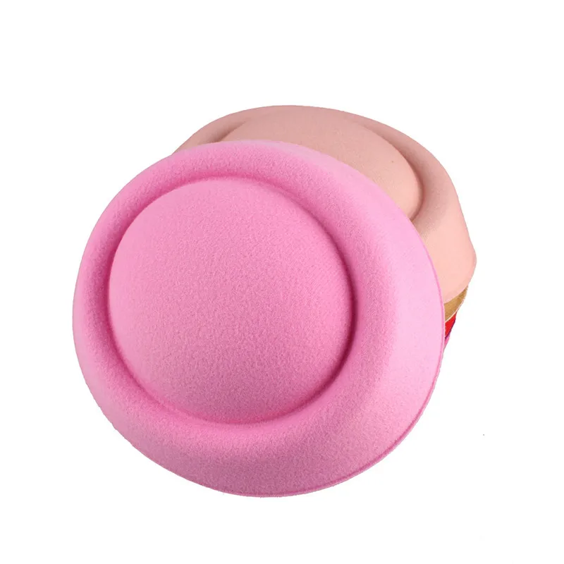 Бирюзовый синий 16 см чародей DIY millinery аксессуар для волос пиллбокс основа для шляпы с вуалью полиэстер мини топ шляпа событие MYQH020 - Цвет: Розовый