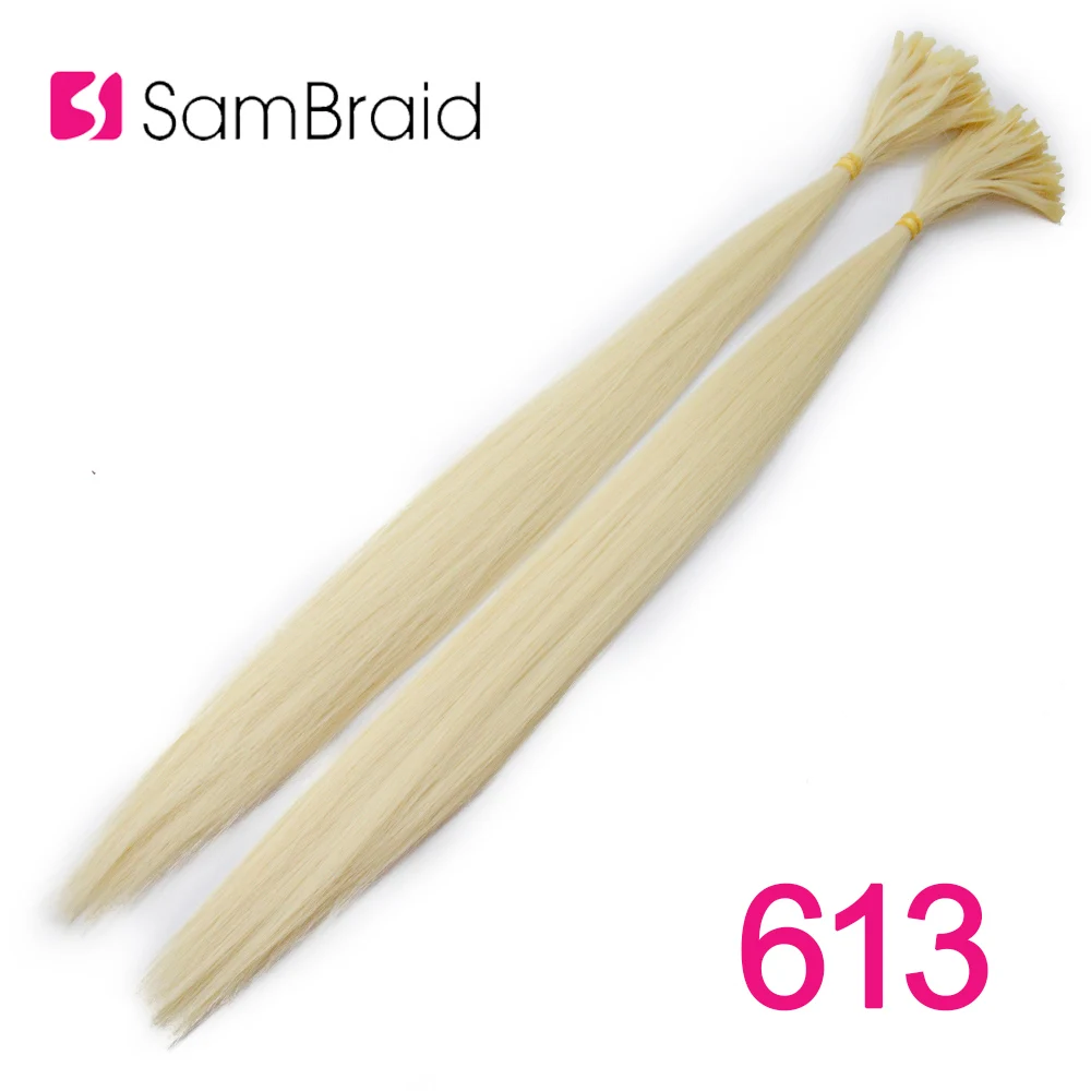 Sambraid прямо, 22 дюйма, вязанные крючком косички из волос для наращивания 100 шт./упак. фабричного производства синтетические косички, накладные волосы на заколке для Для женщин - Цвет: 613