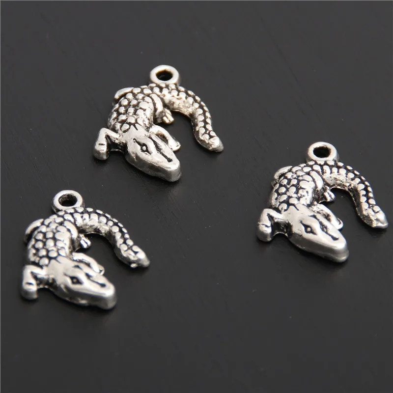 10 шт. Тибетский серебристый цвет Gecko Подвески для изготовления ювелирных изделий