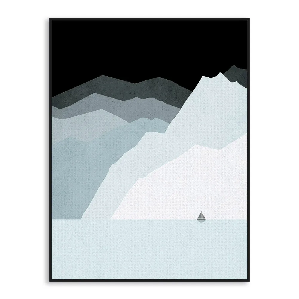 Sea Ice Landscape Mural Modern Abstract Canvas Art Print Poster Iceland Wall Pictures Living Room Home Decor Painting No Frame | Дом и сад