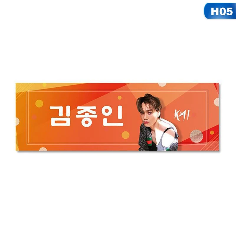 1 Piece Kpop EXO BAEKHYUN CHANYEOL SEHUN Concert Support Hand Banner Fabric Hang Up Poster For Fans Collection Gift