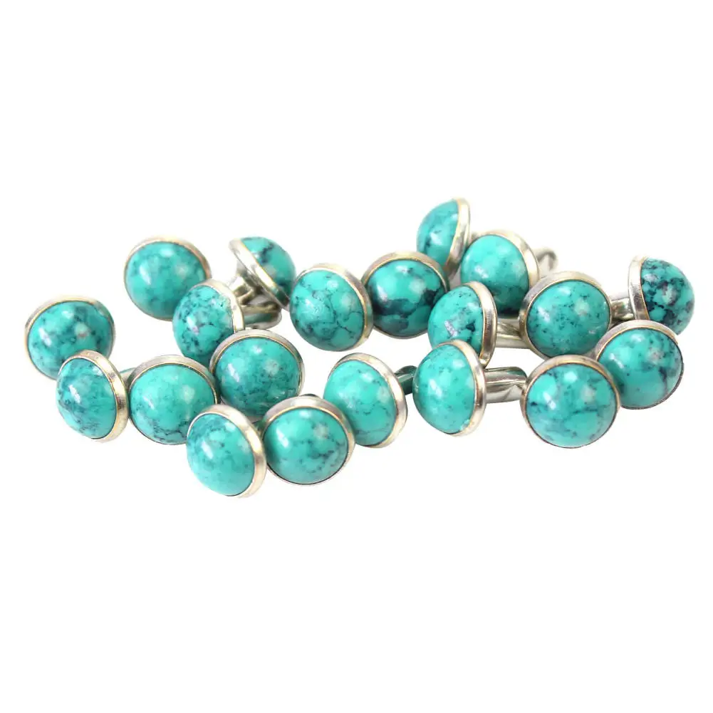 20 пар 8 мм бирюзовые Заклепки Панк Шпильки Шипы для одежды ремень кожаные ремесла