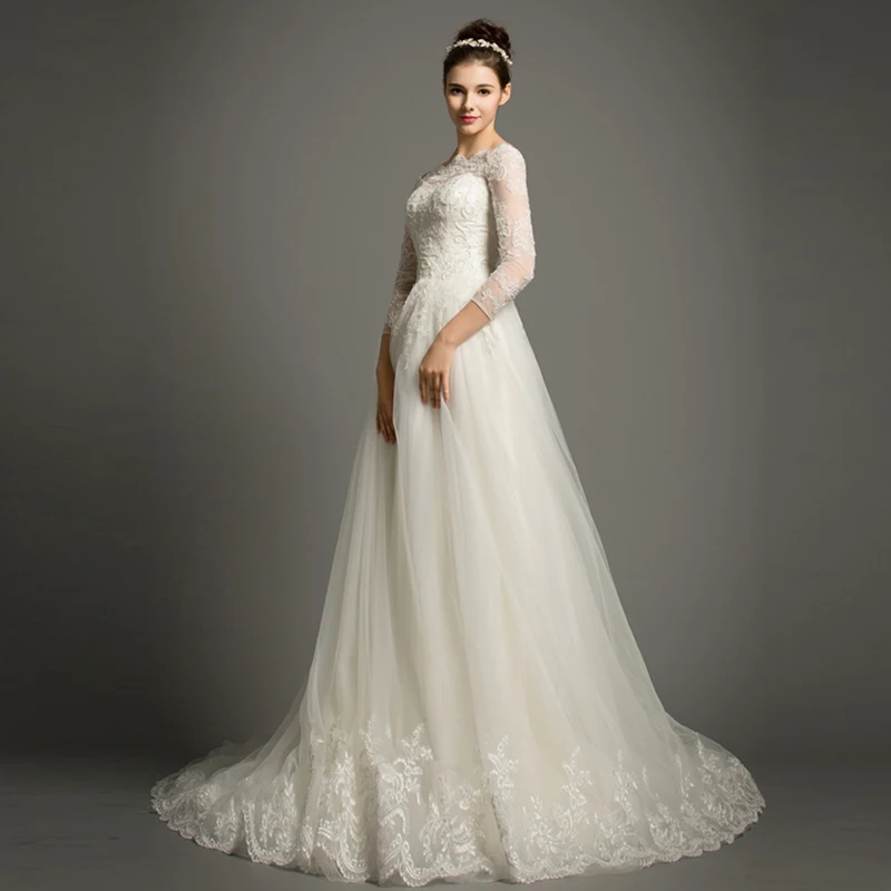 Винтажное кружевное платье с вырезом лодочкой и открытой спиной Vestidos De Novia