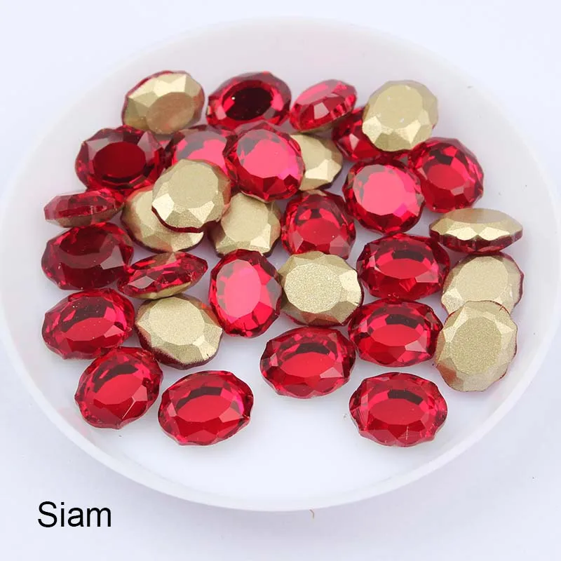 Siam Горячая Распродажа волшебное зеркало 6X8 мм/8x10 мм ногтей Стразы 13 видов цветов Необычные хрустальные камни 30/100 шт для 3D нейл-арта украшения - Цвет: Siam