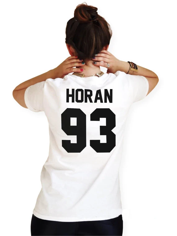 Хоран 93 письмо печать Смешные футболка Для женщин мужчин унисекс черный белый