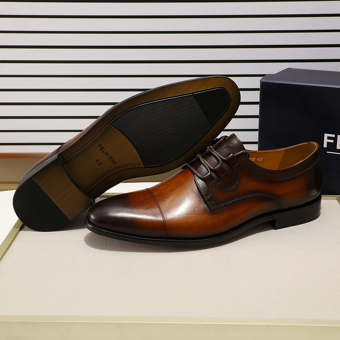 Мужские туфли дерби из натуральной кожи в европейском стиле элегантные деловые