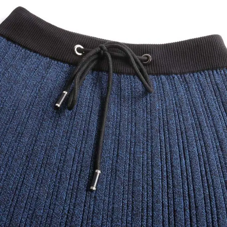 

autumn and winter plus size pleated skirts women's knit skirts sexy package hip midi skirt