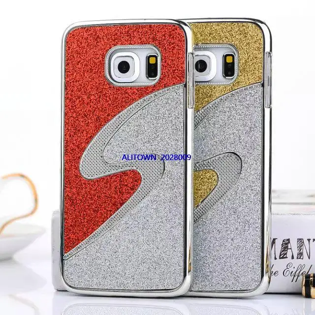 Чехол для чехол Samsung Galaxy S6 Edge Двойной Цвет Хромированный S Линия Блеск Жесткий