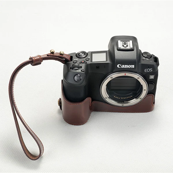 Чехол из искусственной кожи для камеры Canon EOS R с отверстием для батареи