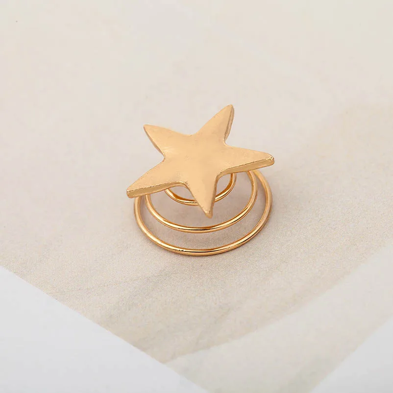 Golden Alloy Star Spring Clips Screw Hair Accessories for Women &amp Children |