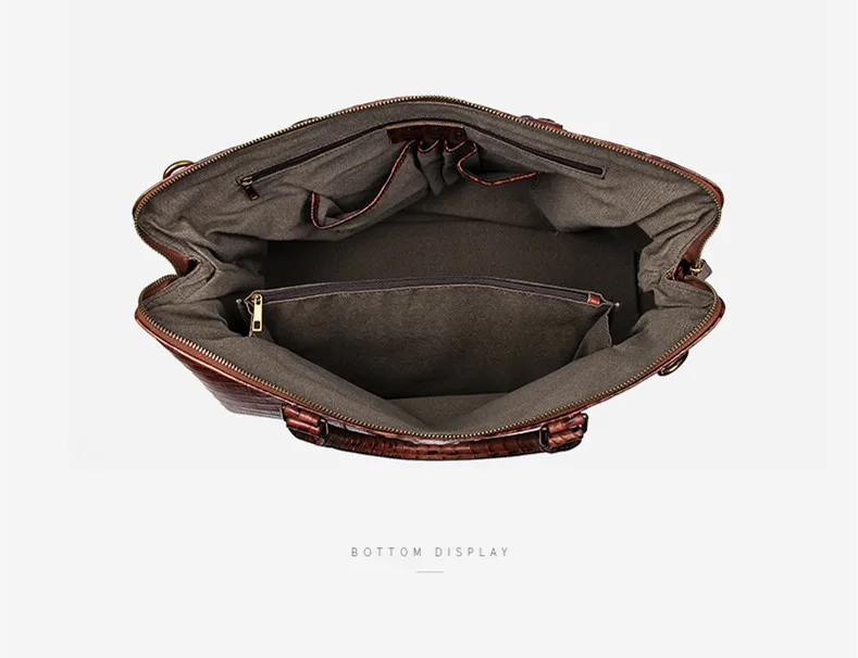 2022 Retro Genuine Leather Men's Handbags Crocodile Pattern Shoulder Messenger Bag Duffel Laptop Diagonal Crossbody Bags Big |