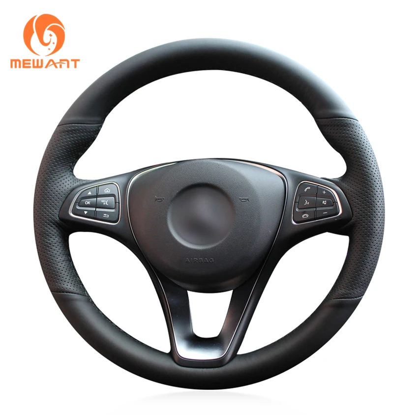 

Черный чехол на руль из натуральной кожи для Mercedes Benz W176 W246 W205 C117 C218