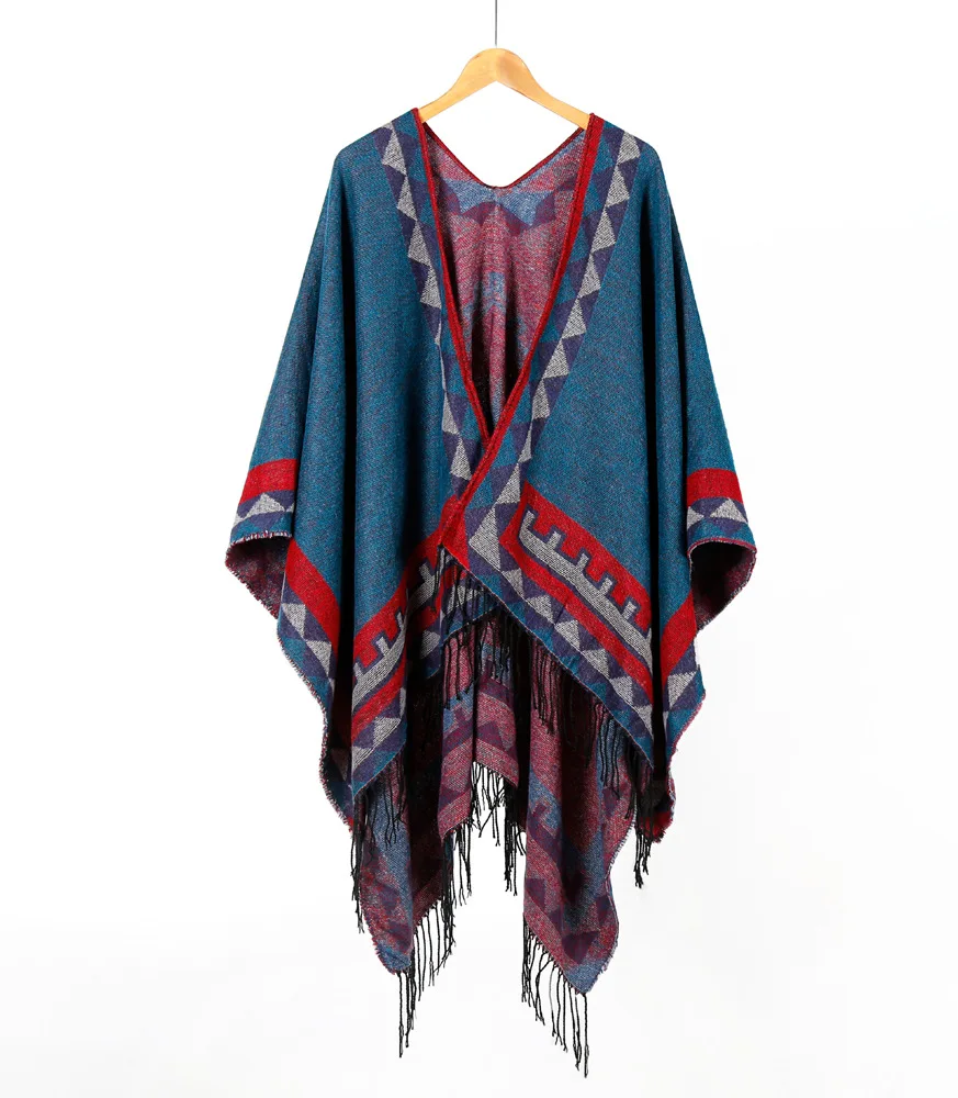 Осень-зима шарфы для Для женщин Кашемир пашмины Вязаное пончо накидка с