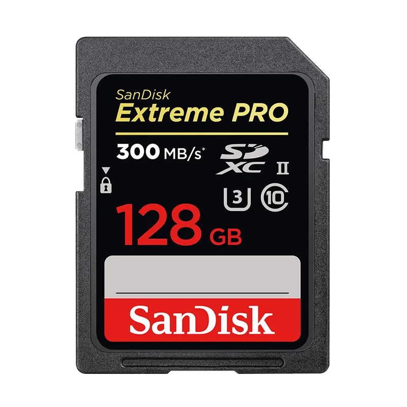 128GB Двойной Флеш-накопитель SanDisk Extreme PRO SD карты 300 МБ/с. 128 64Гб 32Гб флеш-карты памяти Class 10 SDXC карты памяти SDHC U3 флэш-карты высокой Скорость UHS-II для Камера - Емкость: 128GB