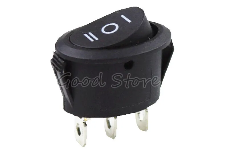 1 шт. ВКЛ./ВЫКЛ. AC 6A 250V 10A 125V черный 3 положения контакта мини фонарь|Выключатели| |