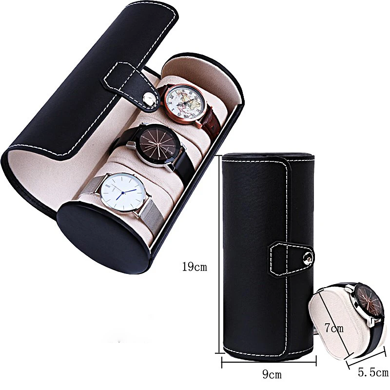Кожаный чехол коробка для часов ювелирное изделие с 3 решетками коричневый