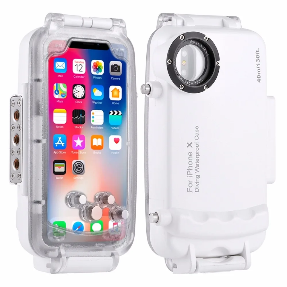 HAWEEL for iPhone X / XS Diving Case 40m/130ft Waterproof Housing Photo Video Taking Underwater Cover Snorkeling Case Shockproof