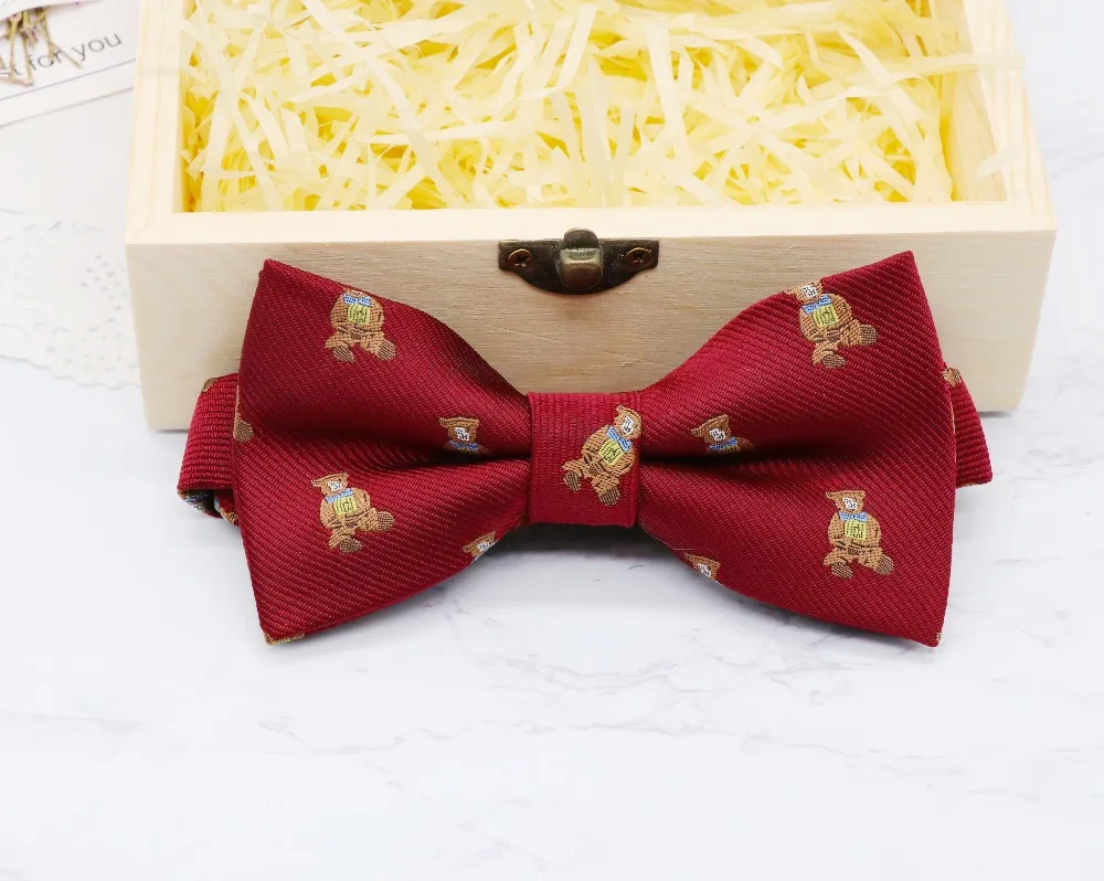 Для мужчин популярной дешевые batwing галстук-бабочка Превосходная бордовая бурый