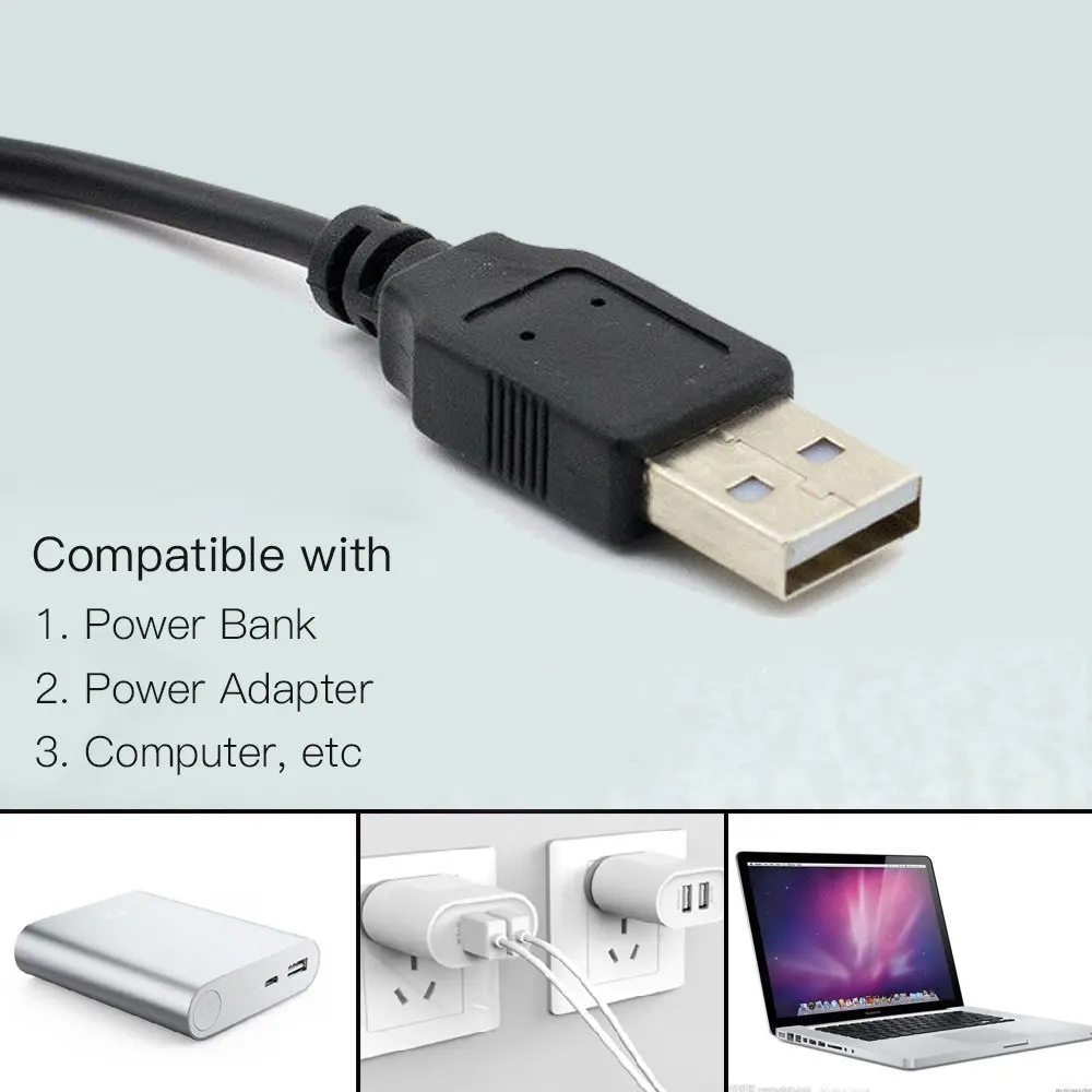 5 в 10 м USB мощность медный провод Водонепроницаемые светодиодные гирлянды для