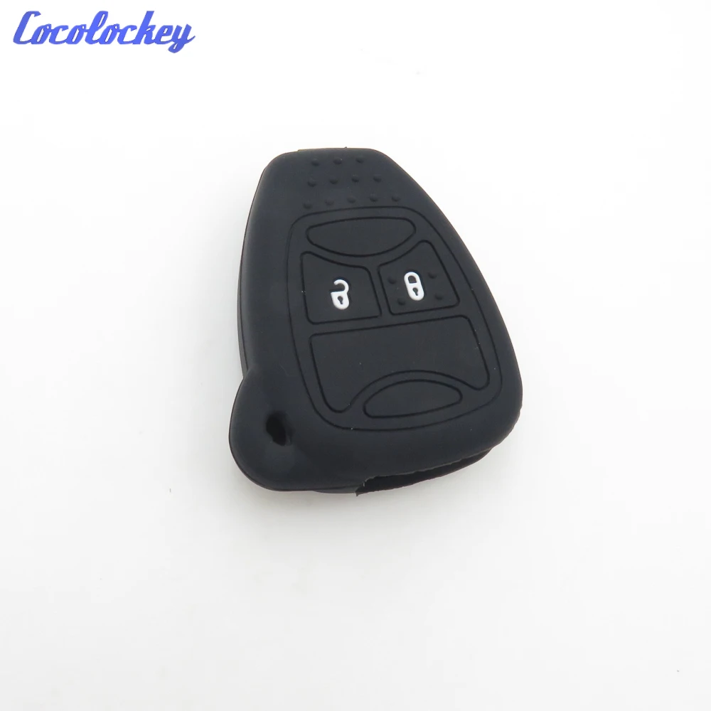 

Cocolockey силиконовый чехол для автомобильного ключа чехол для ключа подходит для CHRYSLER DODGE JEEP чехол для ключа дистанционного ключа для автомобиля 2 кнопки автостайлинг