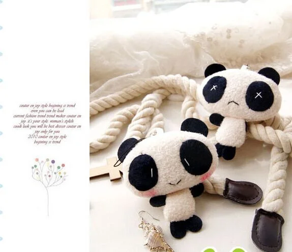 

Super Kawaii 8CM Lover Panda Small Plush Stuffed Toy Doll Pendant Key Chain Doll Bouquet Plush Doll Toy