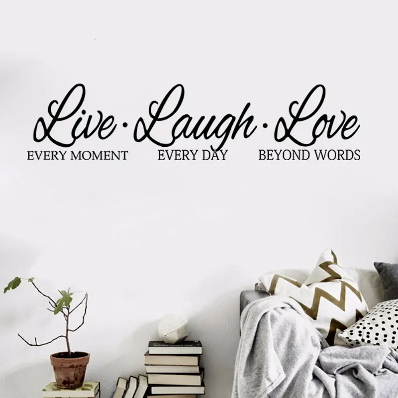

Live Laugh Love Quotes Wall Sticker Wall Art Decals Home Decorations Removable DIY Wall Stickers adesivo de paredes