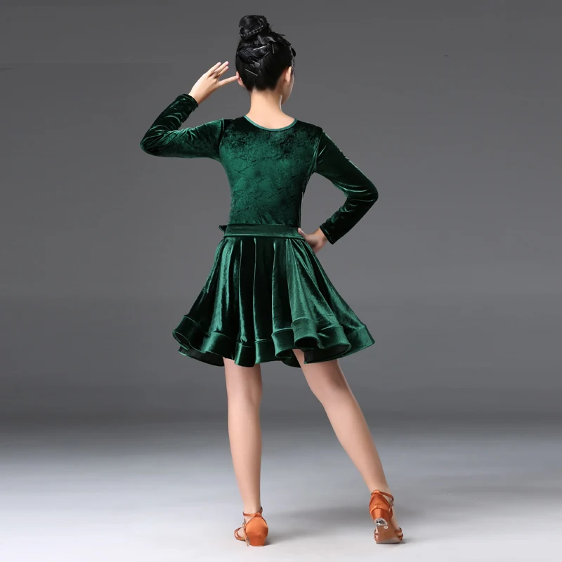 Girls Winter Latin Dresses for dancing ballroom dance dress rumba samba velvet children cha tango skirt standard salsa | Тематическая