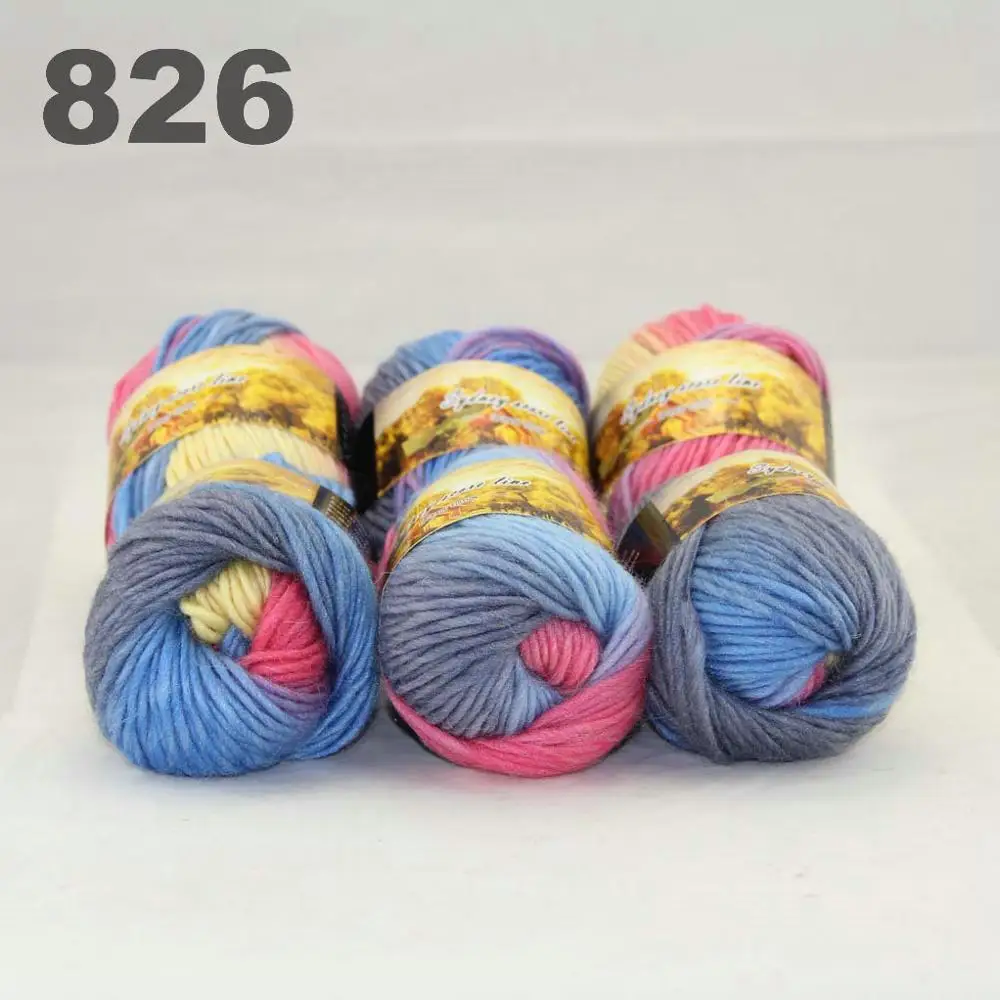 6x50gr Skeins новая массивная ручная крупная вязка забивает шерстяную пряжу 522-пряжа