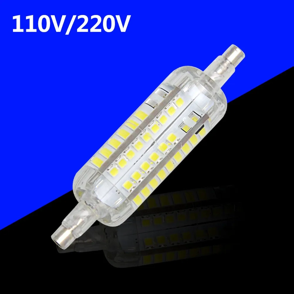 Led R7S светильник 7 Вт 15 Вт 78 мм 118 мм силикон R7S Светодиодная лампа SMD2835 220 В 110 в 120 В лампада Led замена галогенный прожектор светильник