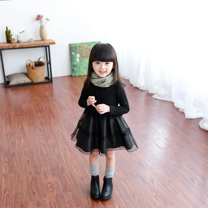 kids dresses for girls winter baby girl christmas dress long sleeve elegant black warm children 6 years party princess | Детская одежда