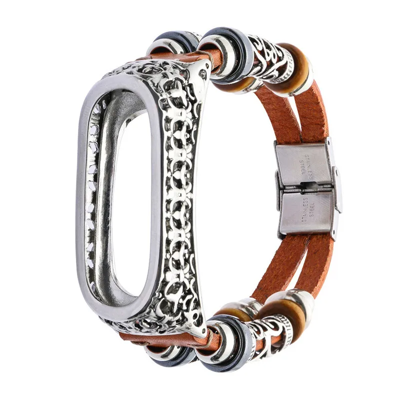 Сменный ремешок для часов из натуральной кожи кожаный + металлический корпус