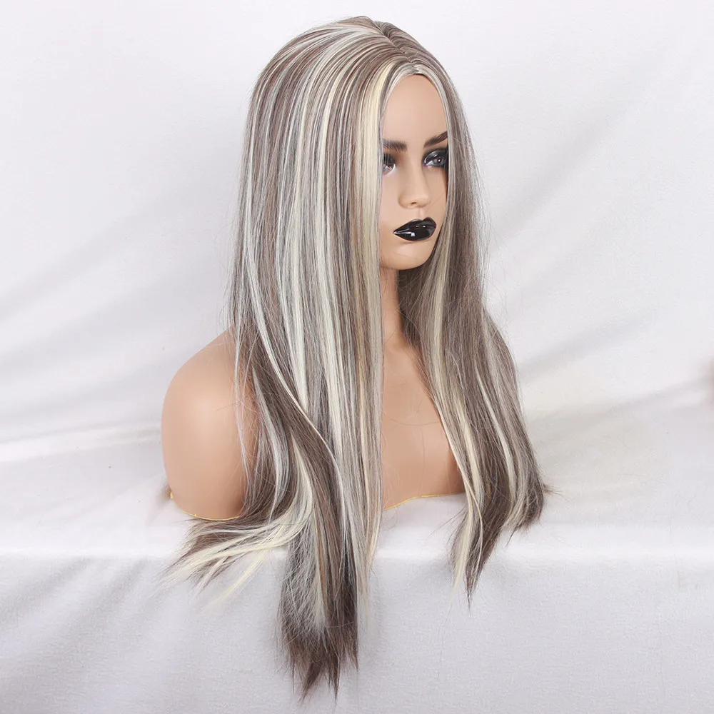 Парики Для Дамская мода Full Lace парик для девочек блондинка длинные прямые парики