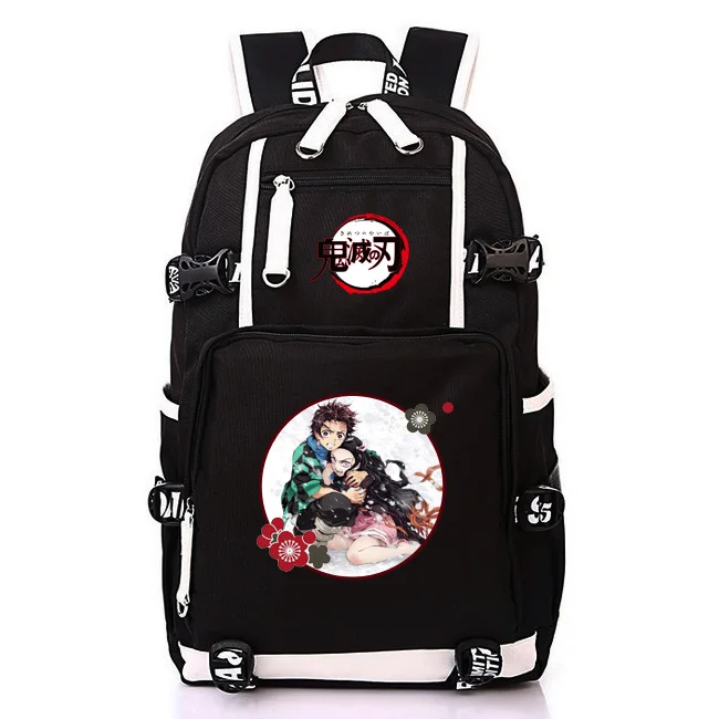 9 Японское аниме Demon Slayer: Kimetsu no Yaiba Bookbag брезентовые школьные рюкзаки USB рюкзак для ноутбука мультяшный дорожный рюкзак Rugzak - Цвет: 9