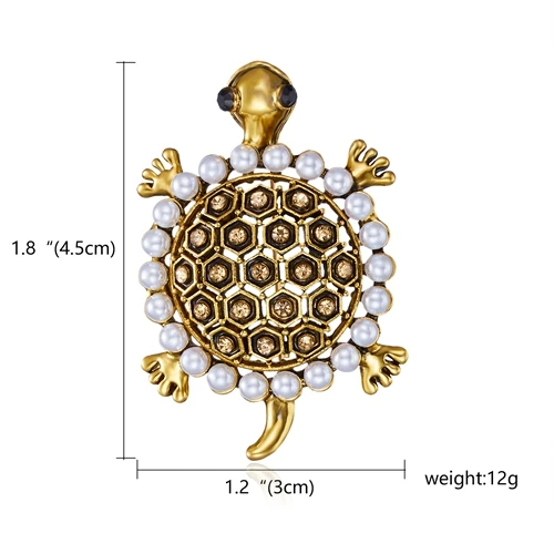 tortoise RINHOO, рыба, лягушка, кошка, черепаха, броши с лошадью для женщин, вечерние принадлежности, модные аксессуары, эмалированные броши для воротника, булавки в подарок, ювелирное изделие - Окраска металла: tortoise